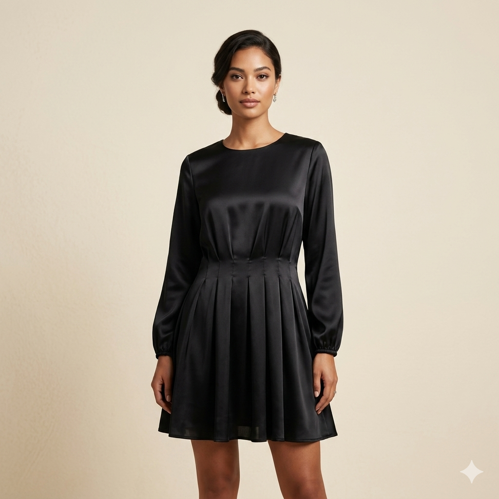 Black Modal Skater Dress (S)
